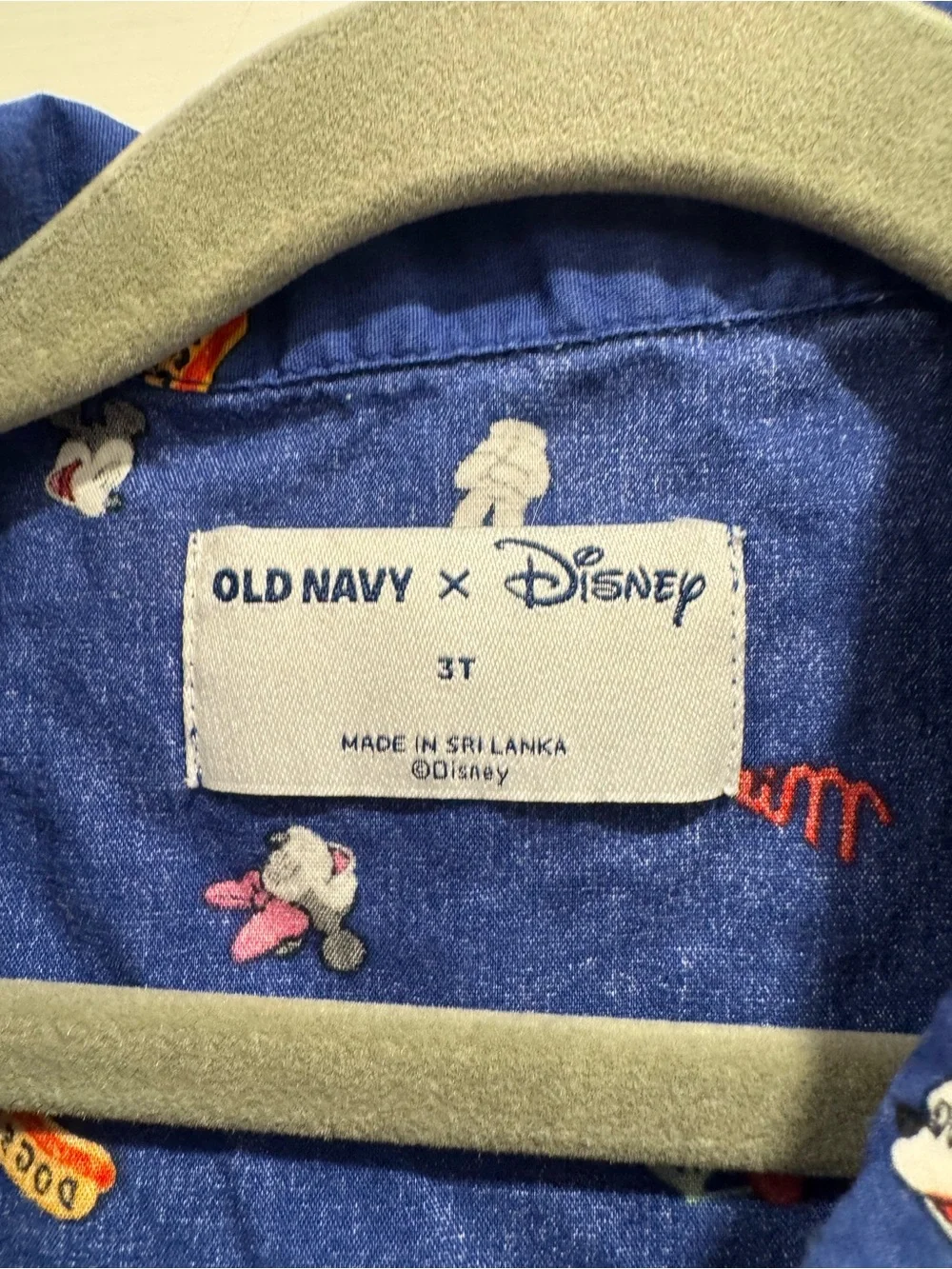 Old Navy x Disney Mickey Mouse Poplin Cotton Button Up Shirt 3T Hotdog Fall